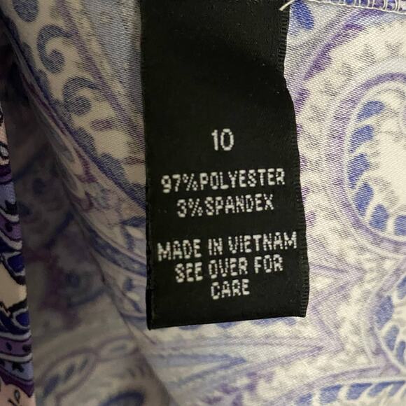 ALYX Women's Size 10 Dress Purple Paisley Sleeveless Back Zip Shift Retro - Picture 5 of 8